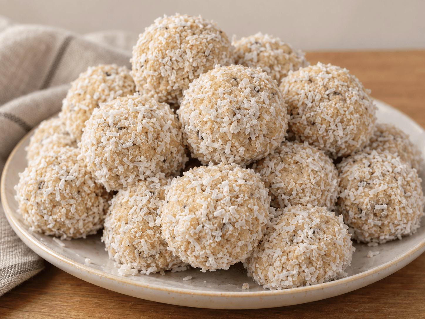 Bröd Kioskbollar — chocolate biscuit balls rolled in shredded coconut